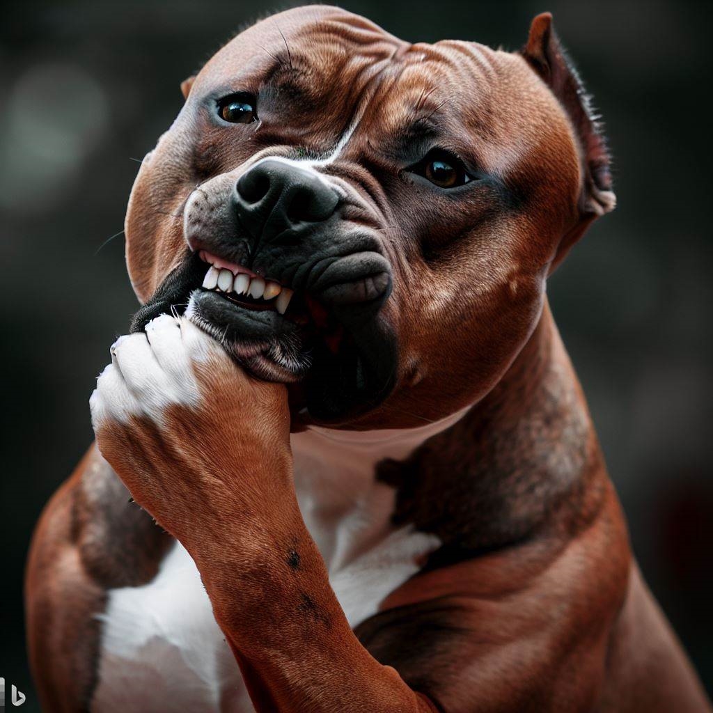 Czy amstaff ma mocny uścisk szczęki?