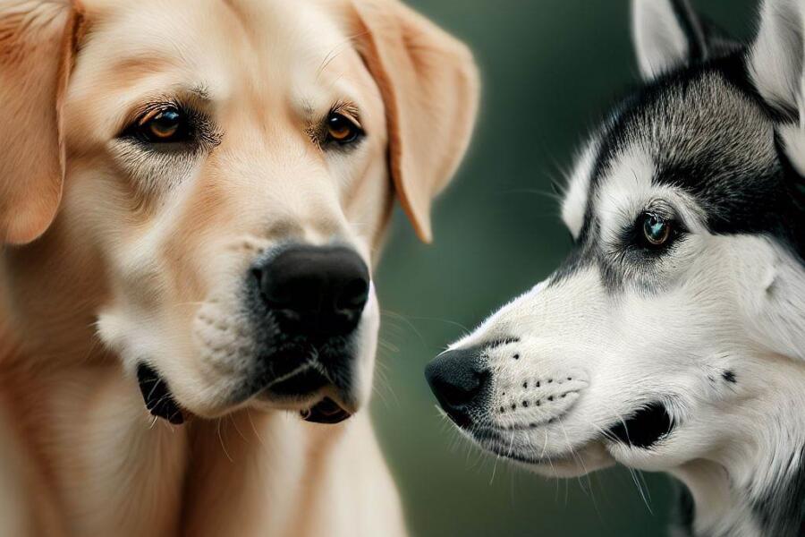 Labrador a husky - podobieństwa